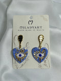Earrings Blue Heart with blue eye