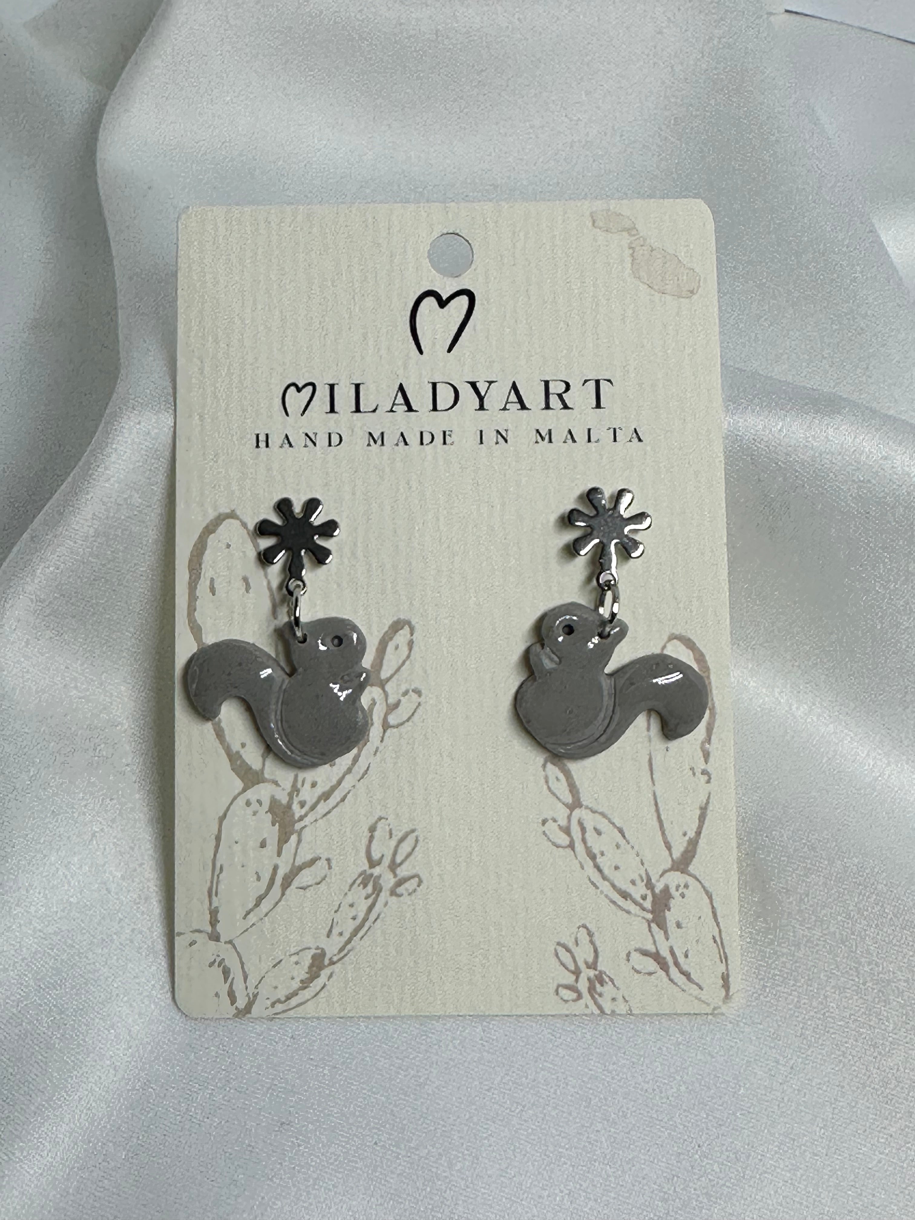 Earrings Grey Squirrel
