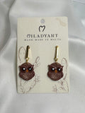 Earrings Dark Brown Owl