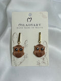 Earrings Light Brown Owl