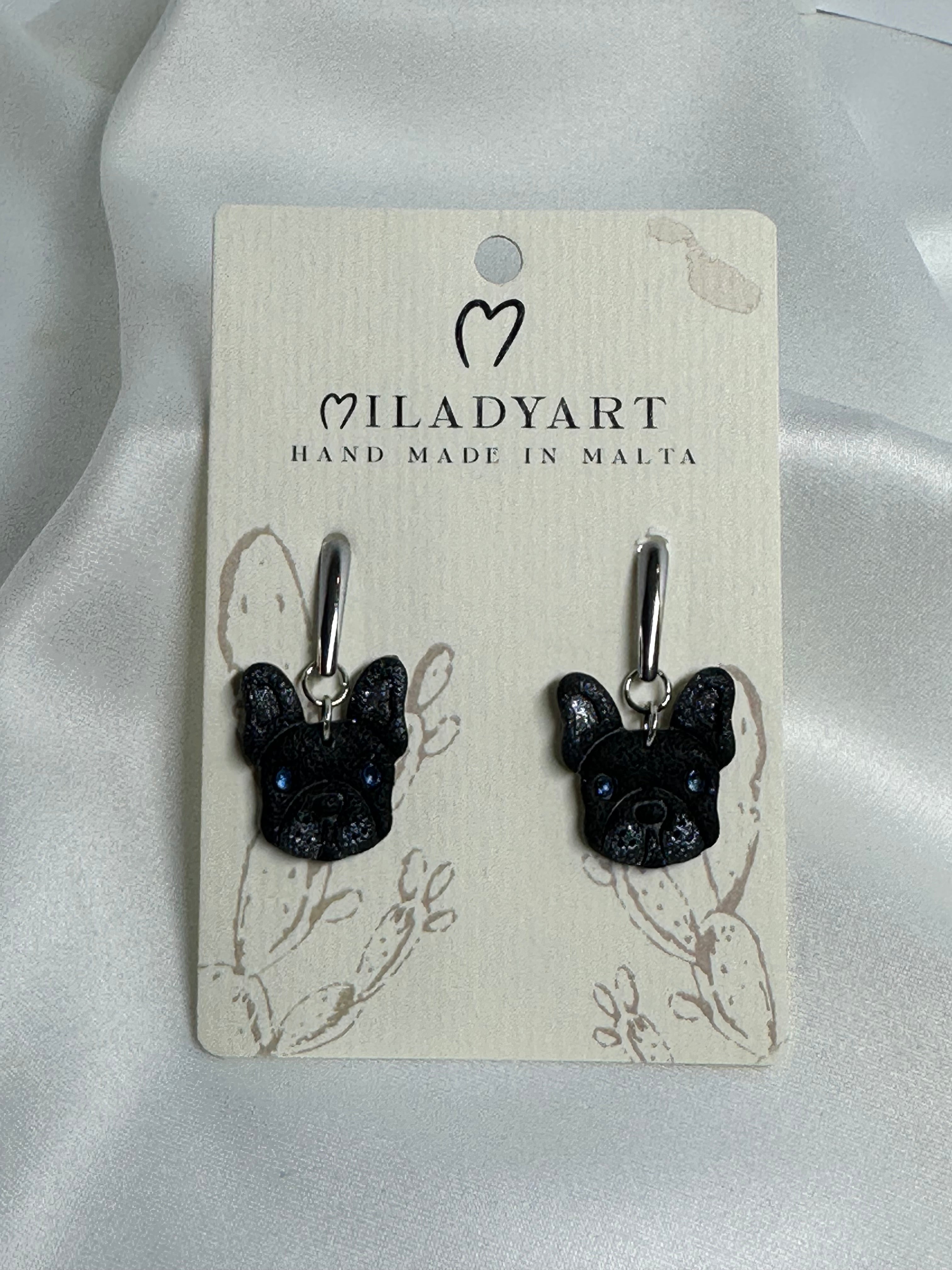 Earrings Black French Bulldog