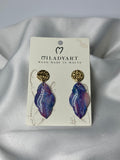 Earrings Pendent Fantasy Violet Rhombus