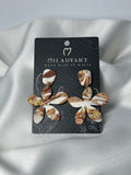 Earrings Pendent Brown Flower