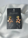 Earrings Pendent Brown Small Flower