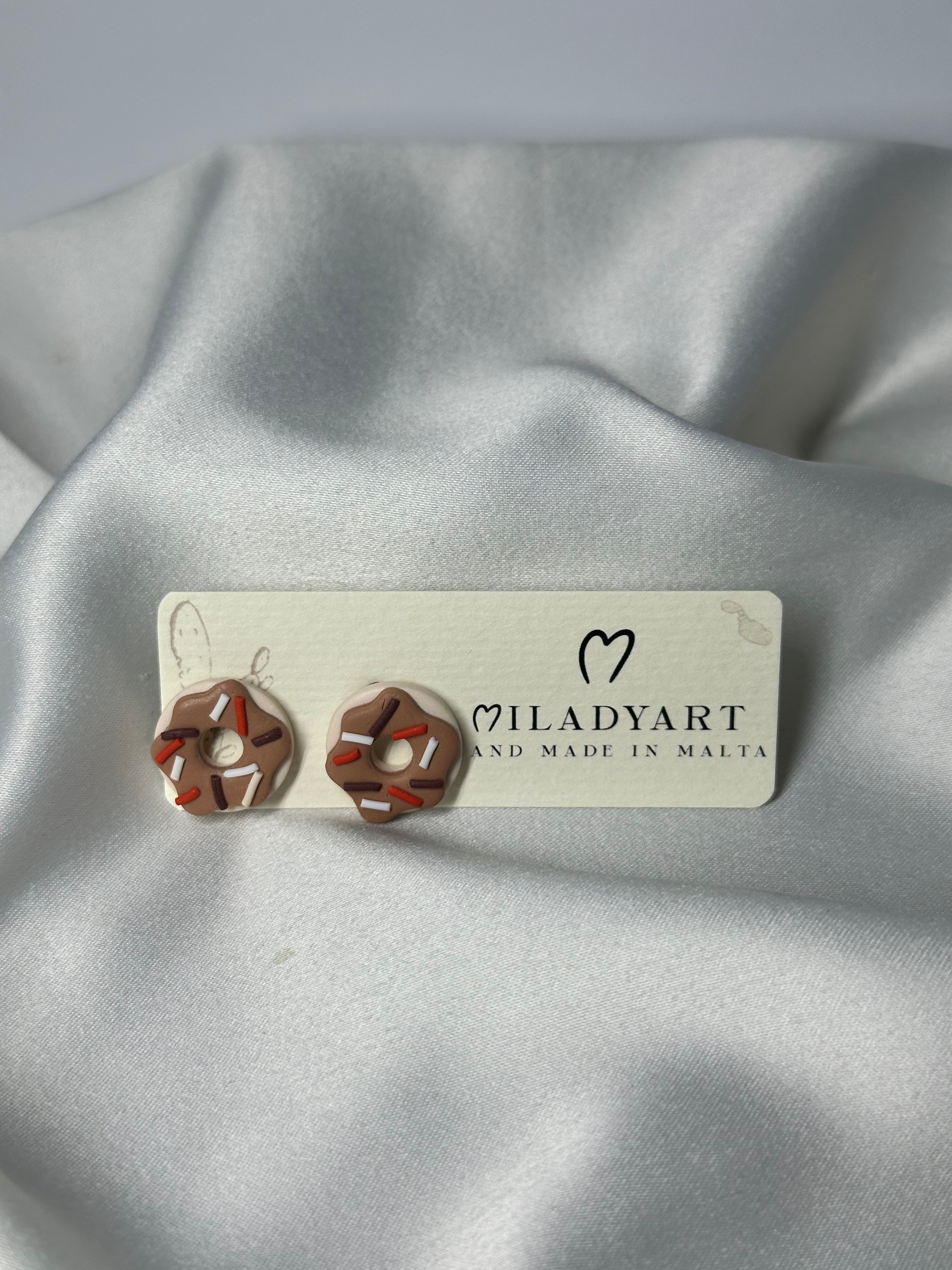 Earrings Chocolate Donut