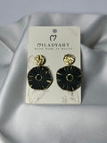 Earrings Pendent Dark Green Flower
