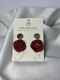 Earrings Pendent Dark Red Flower