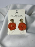 Earrings Pendent Orange Flower