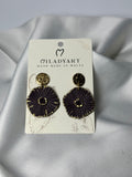 Earrings Pendent Dark Violet Flower