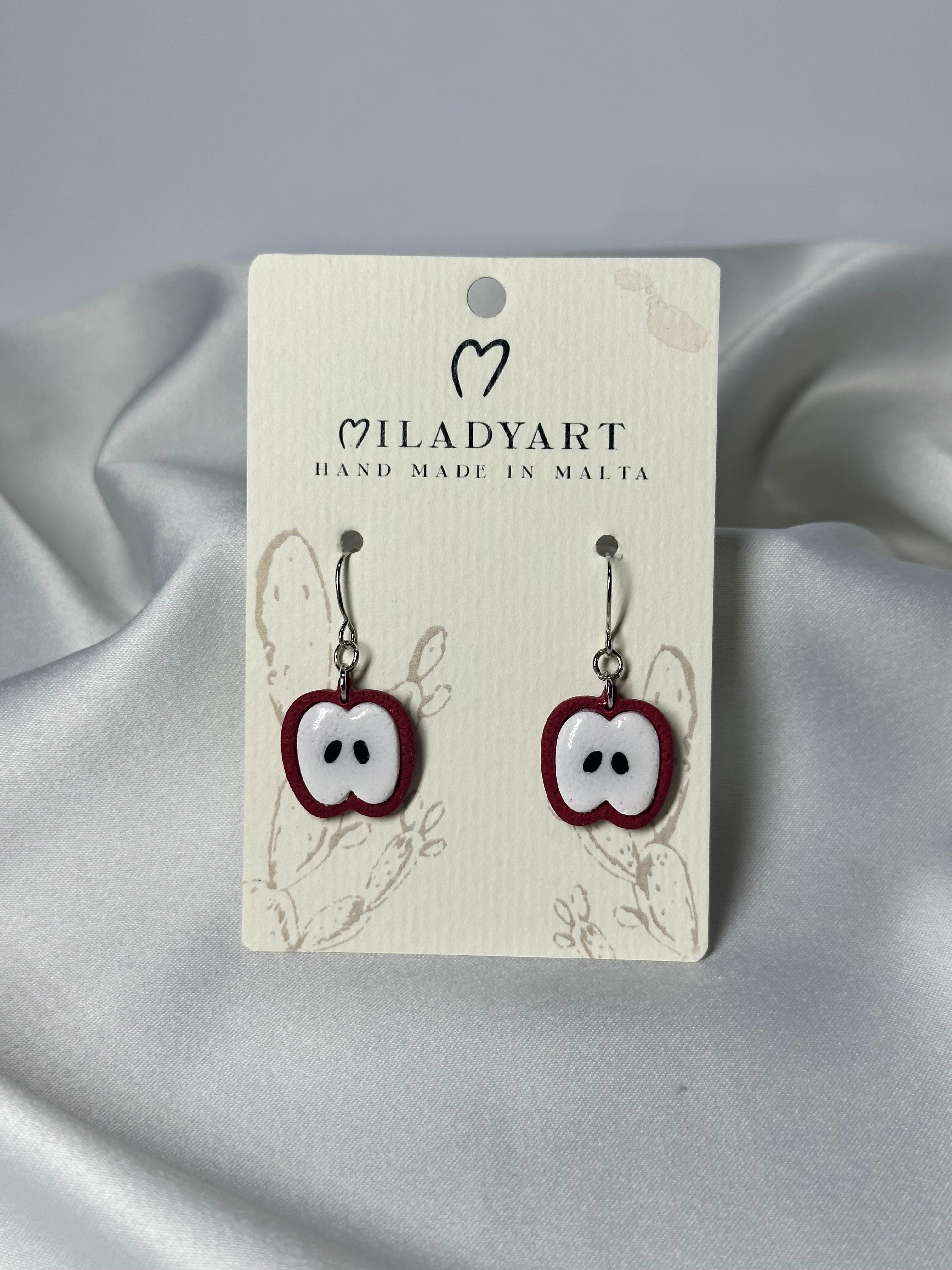 Earrings Red Pendent Apple