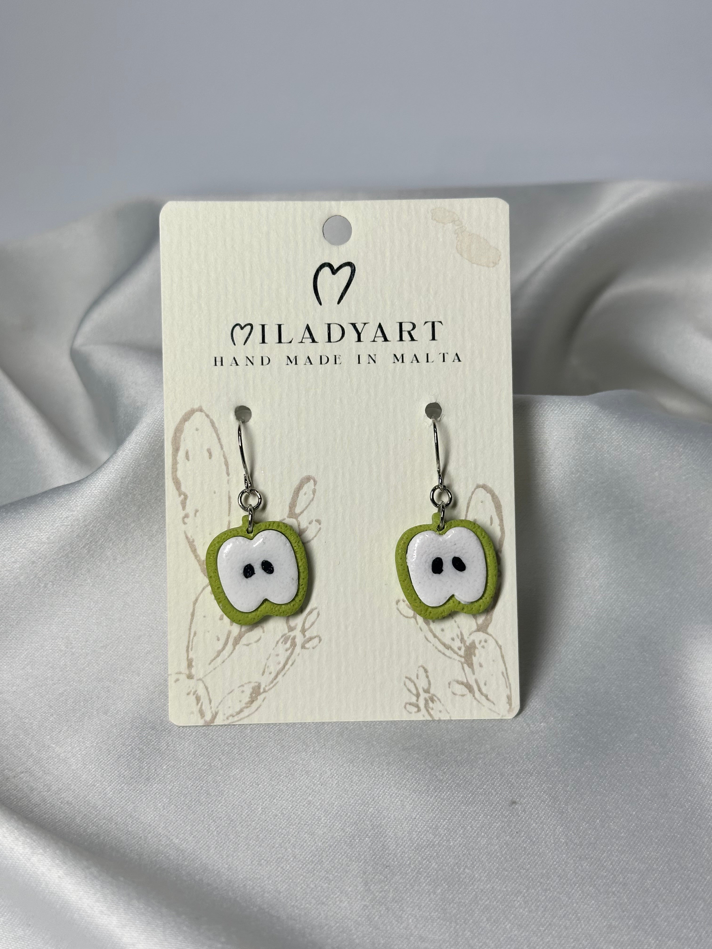 Earrings Green Pendent Apple