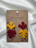 Earrings Pendent Amaranth Yellow Leaves