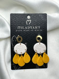 Earrings Pendent Daisy Flower With Yellow Petals