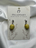 Earrings Pendent 3D Apple Yellow