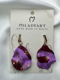Earrings Pendent Amaranth Purple Flower Petals