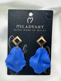 Earrings Pendent Blue Flower Petals