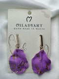 Earrings Pendent Purple Flower Petals