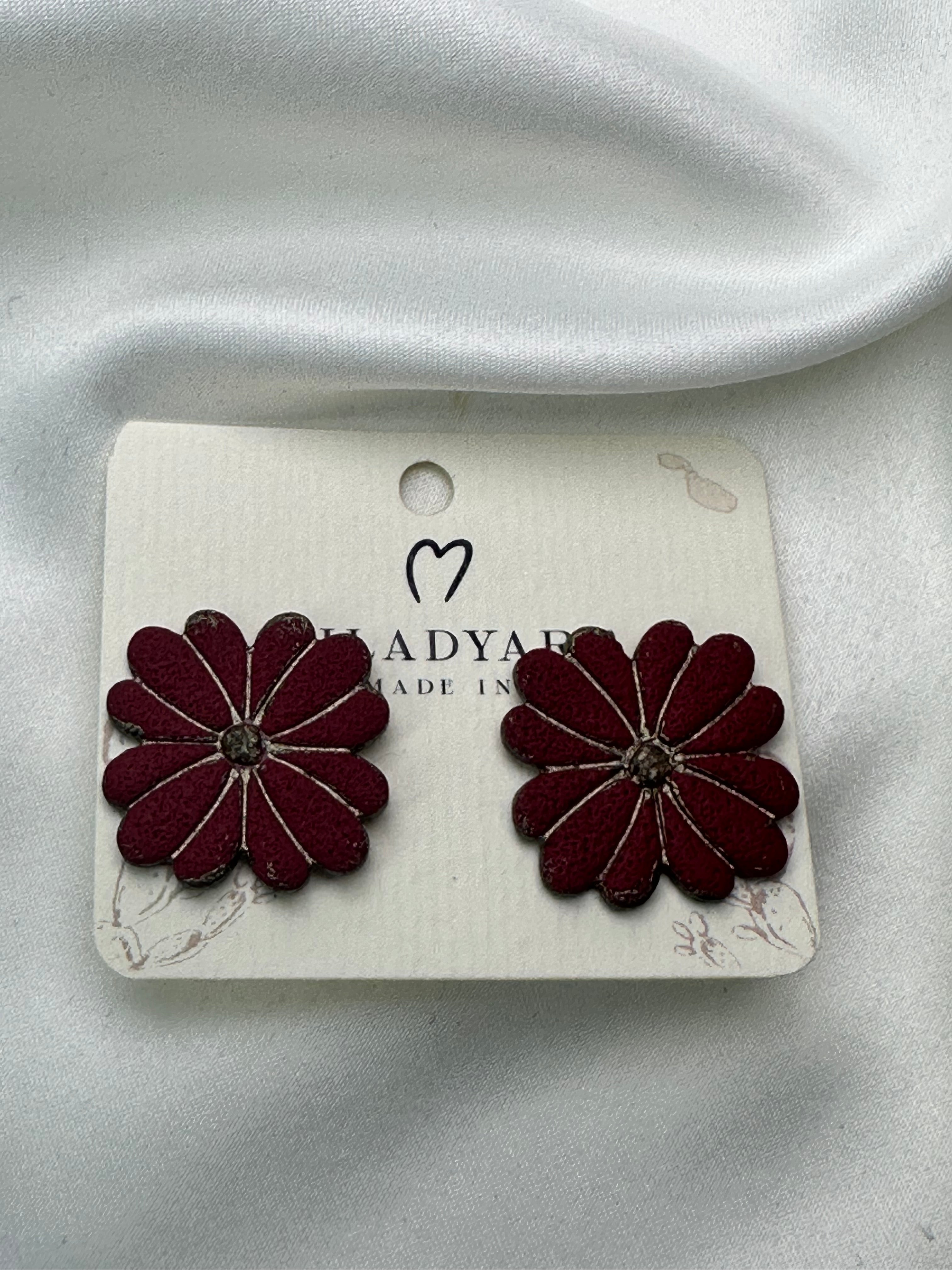 Earrings Amaranth Gold Flower