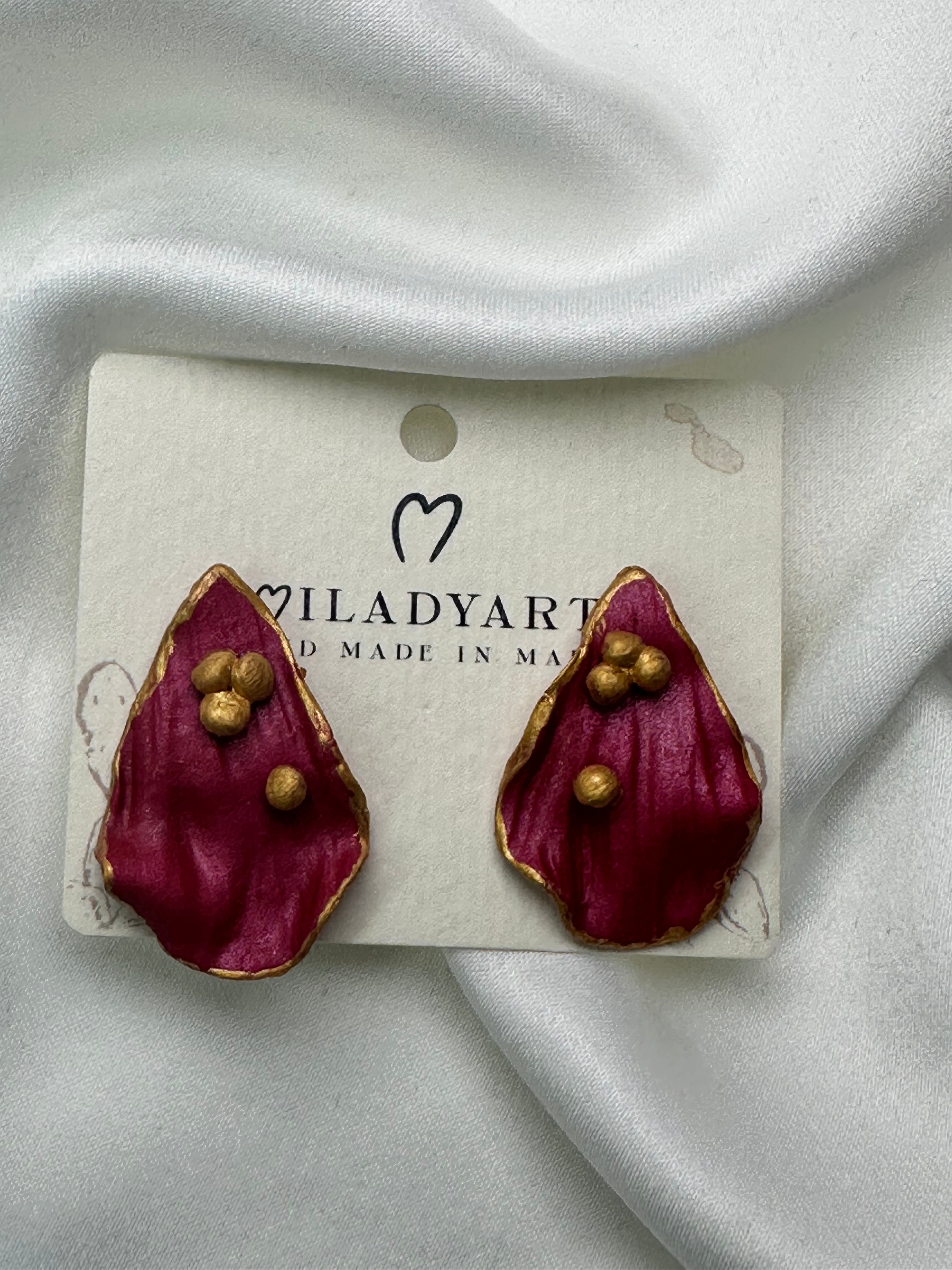 Earrings Amaranth Flower Petals