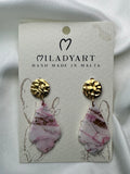 Earrings Pendent Mixed Pink Leaves