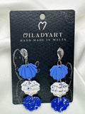 Earrings Pendent Shells Mixed Blue White Different Designs