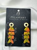 Earrings Pendent Little Fish Orange Light Lime Color