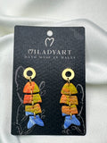 Earrings Pendent Little Fish Orange Lime Color Blue