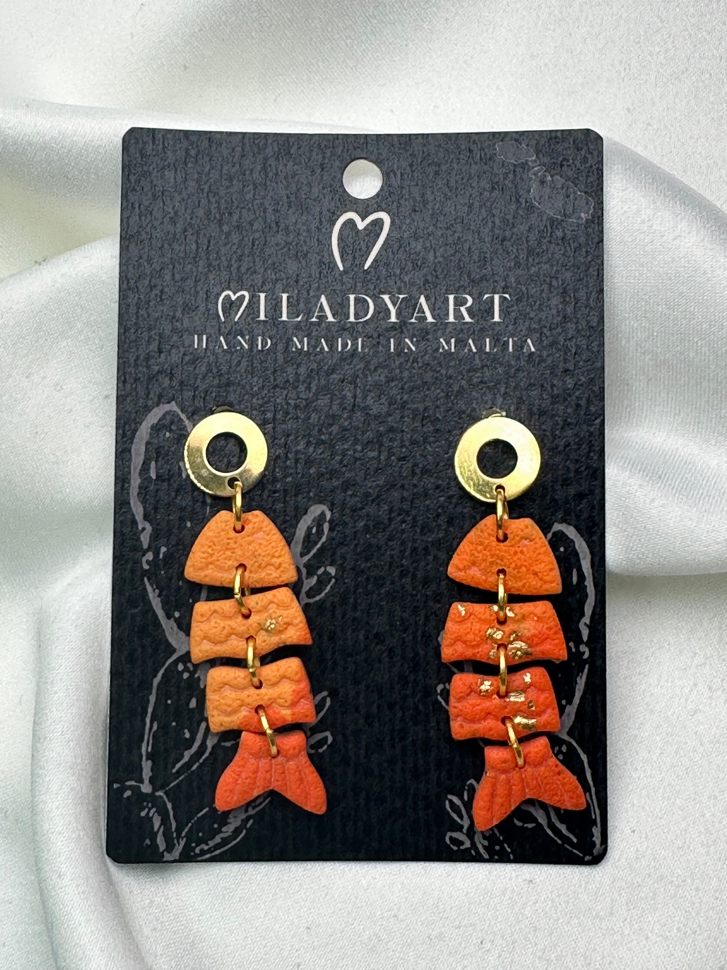 Earrings Pendent Little Fish Orange
