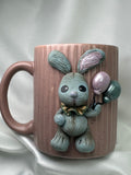 Mug Pink With Bunny Gray