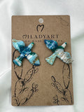 Earrings Dove Mixed Light Blue Gold