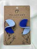 Earrings Helical Blue And Light Blue