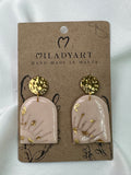 Earrings Pendent Sun Rays Gold Cream