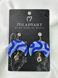 Earrings Pendent Moon Mixed Blue