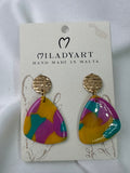 Earrings Pendent Triangle Multicolor