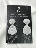 Earrings Pendent Marble Effect Gray