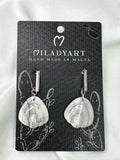 Earrings Pendent Marble Effect Gray