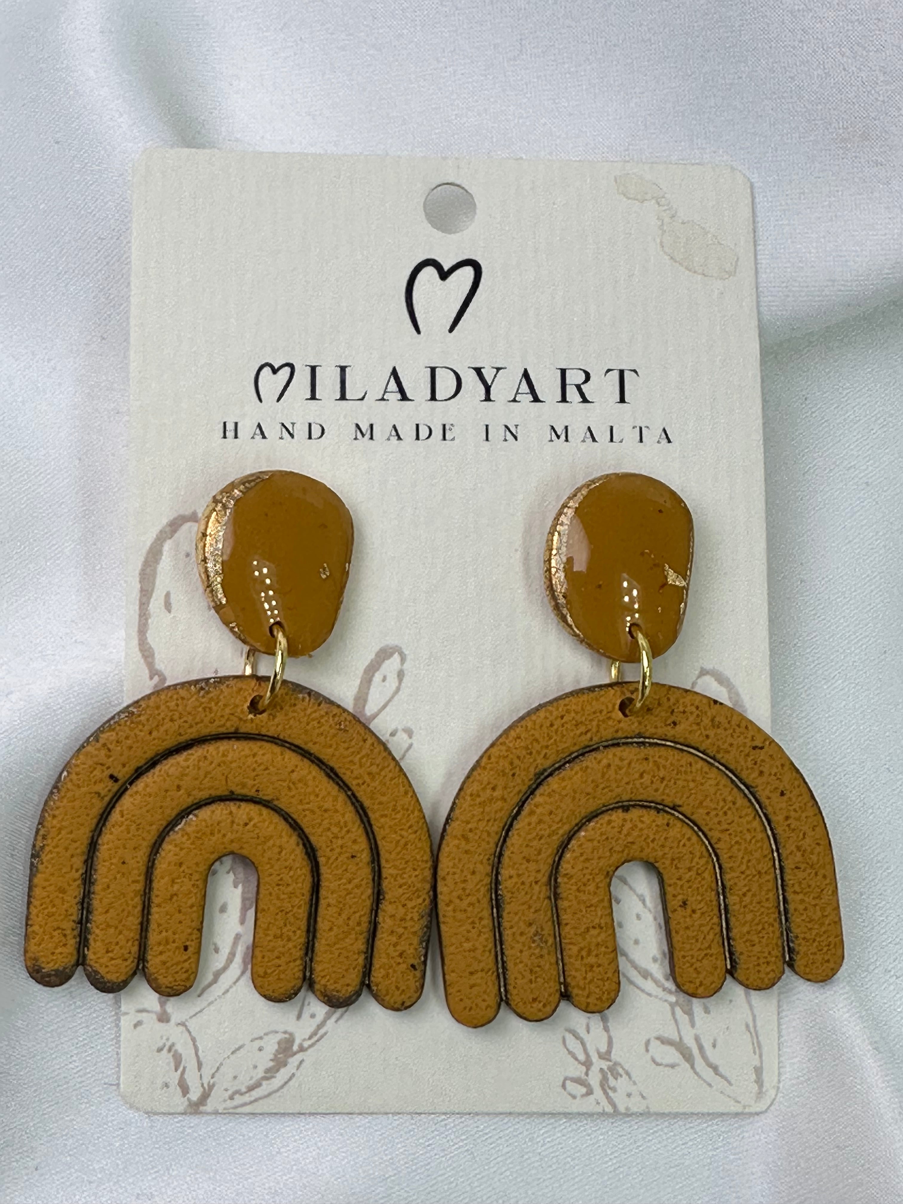 Earrings Pendant Rainbow Gold