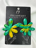 Earrings Flower Fantasy Green