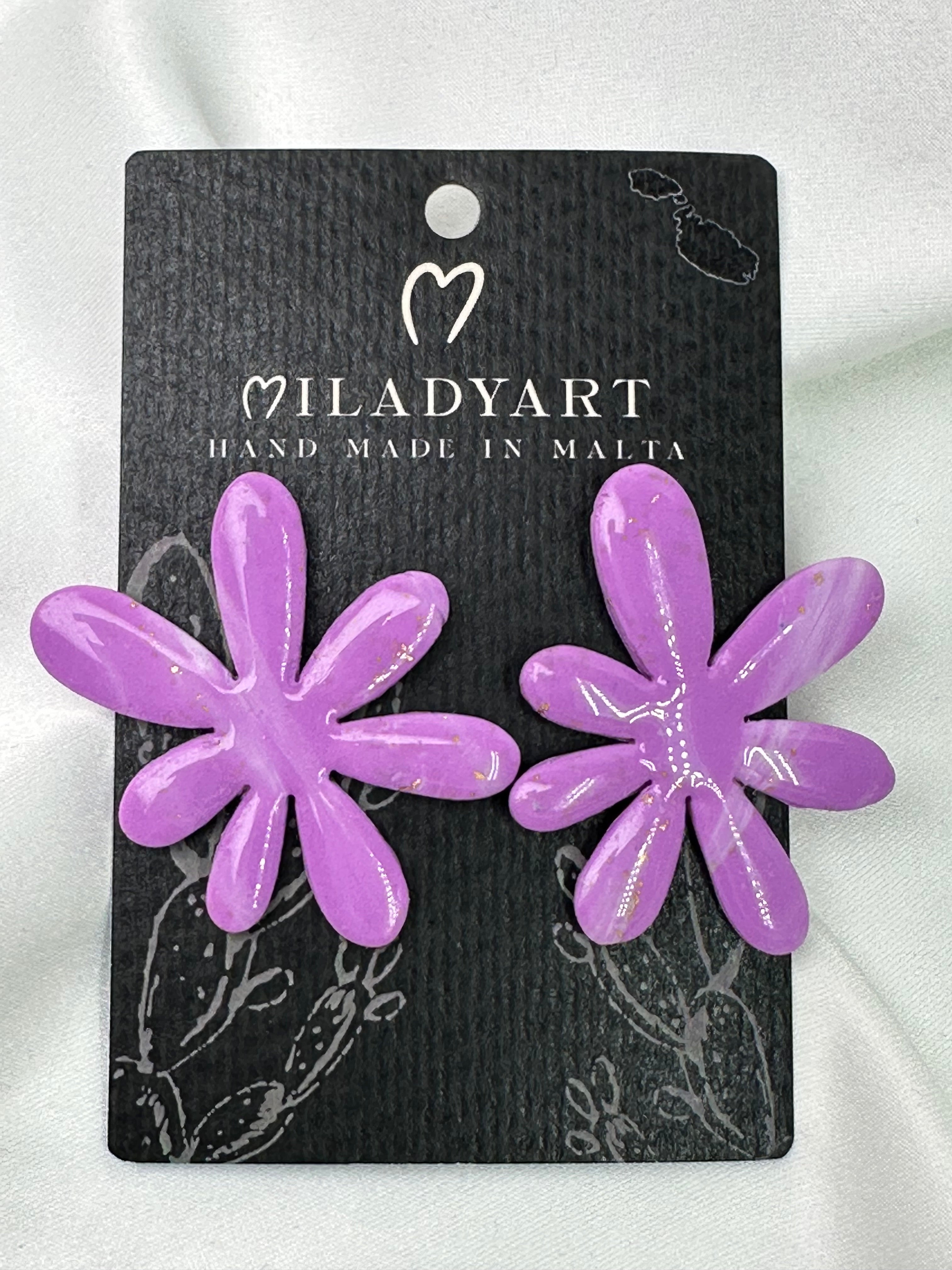 Earrings Flower Fantasy Violet
