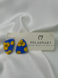 Earrings  Flower Yellow Blue