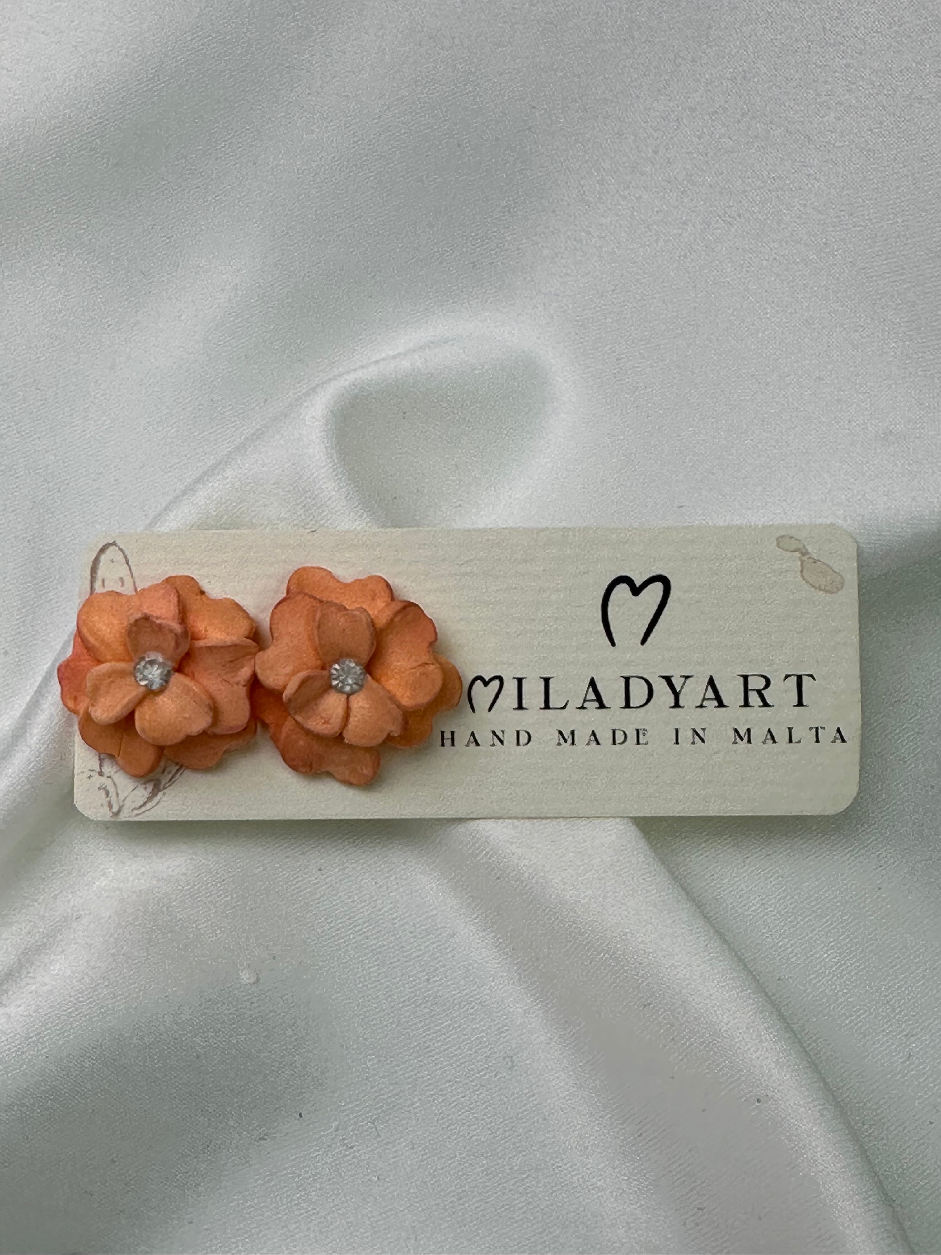 Earrings  Flowers Orange