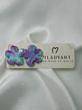Earrings  Flower Violet Blue