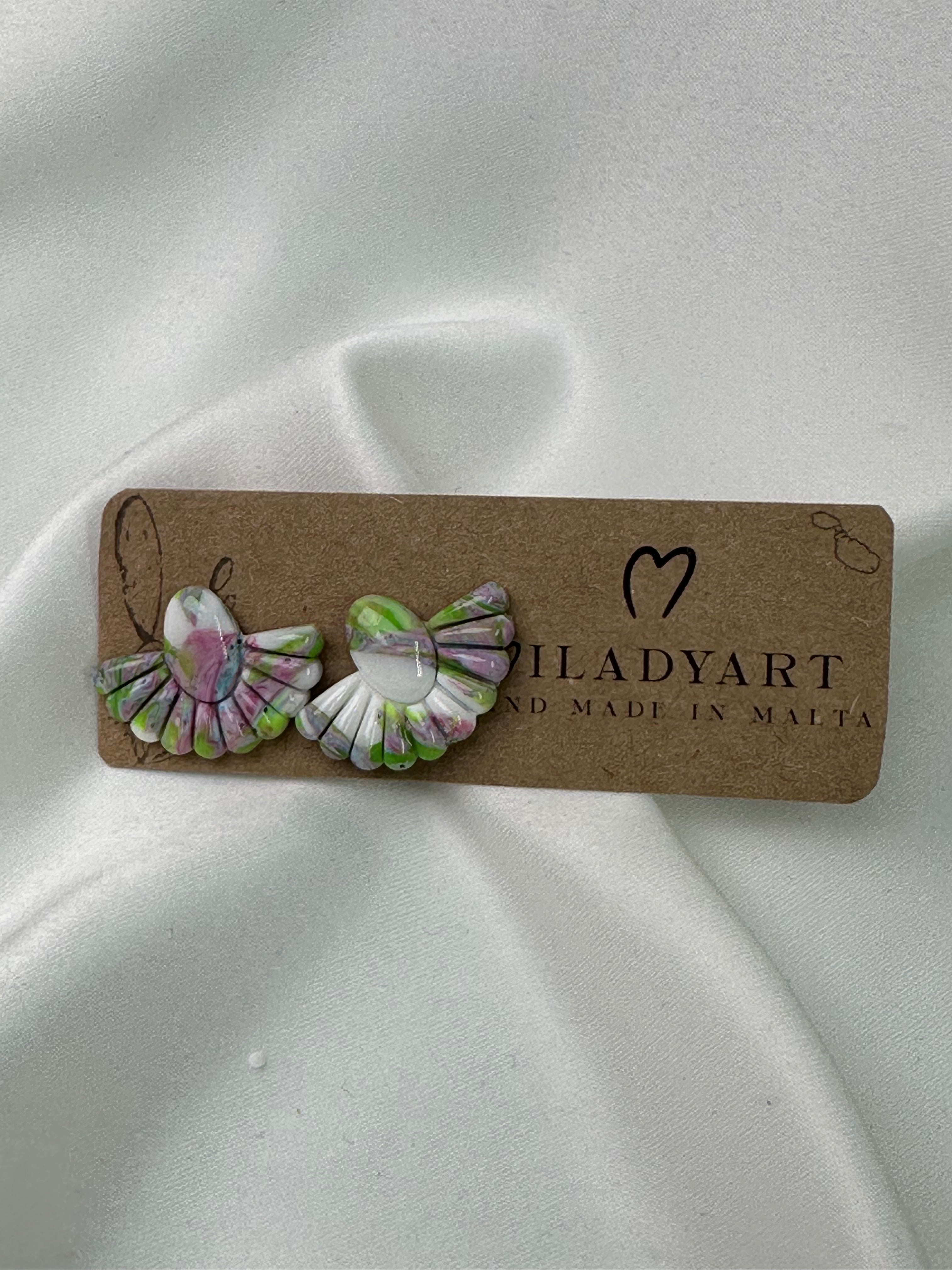 Earrings Small Geometrics Green