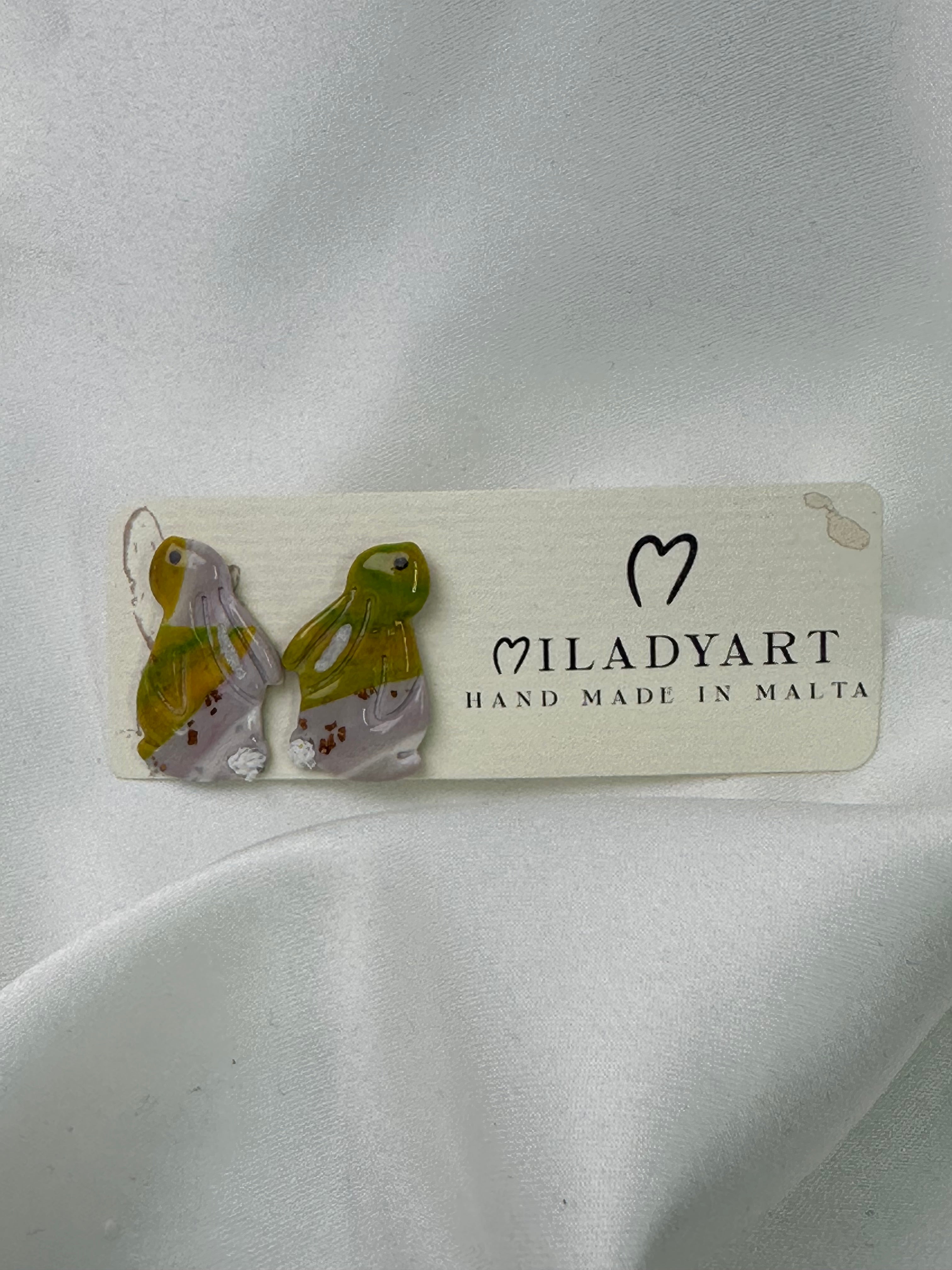 Earrings Rabbit Green