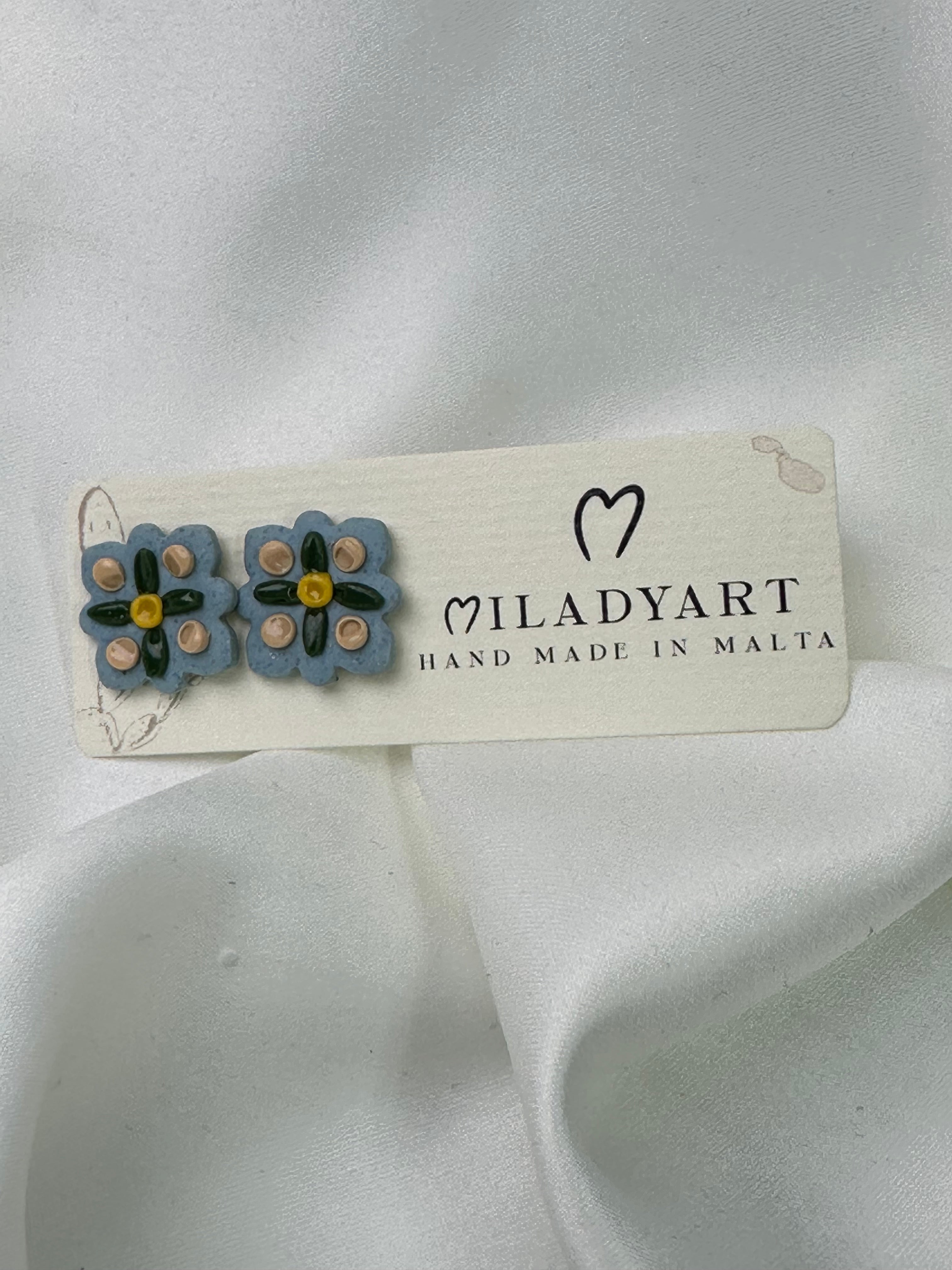 Earrings Small Tile Gray