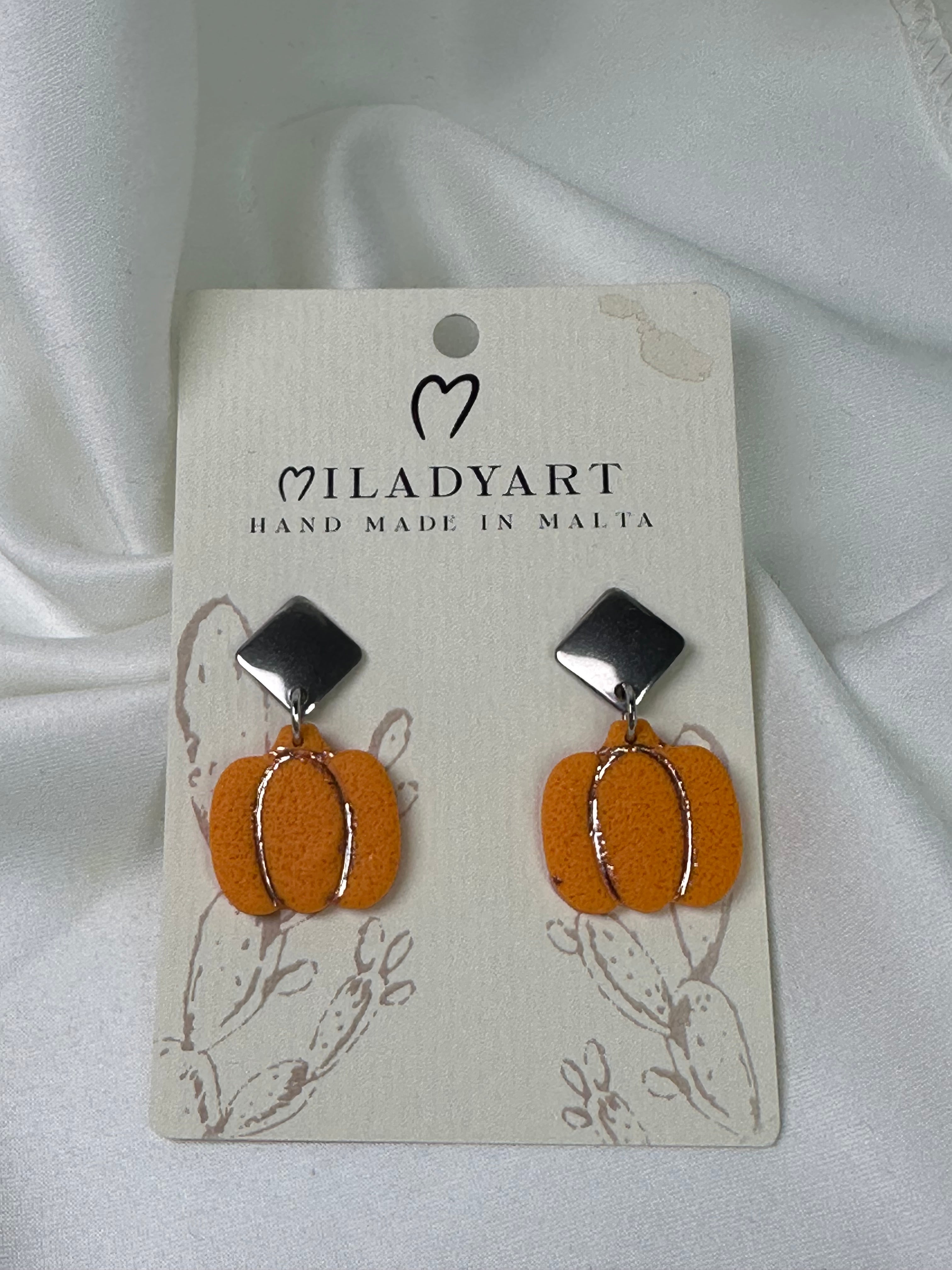 Earrings Pendant Pumpkin Silver