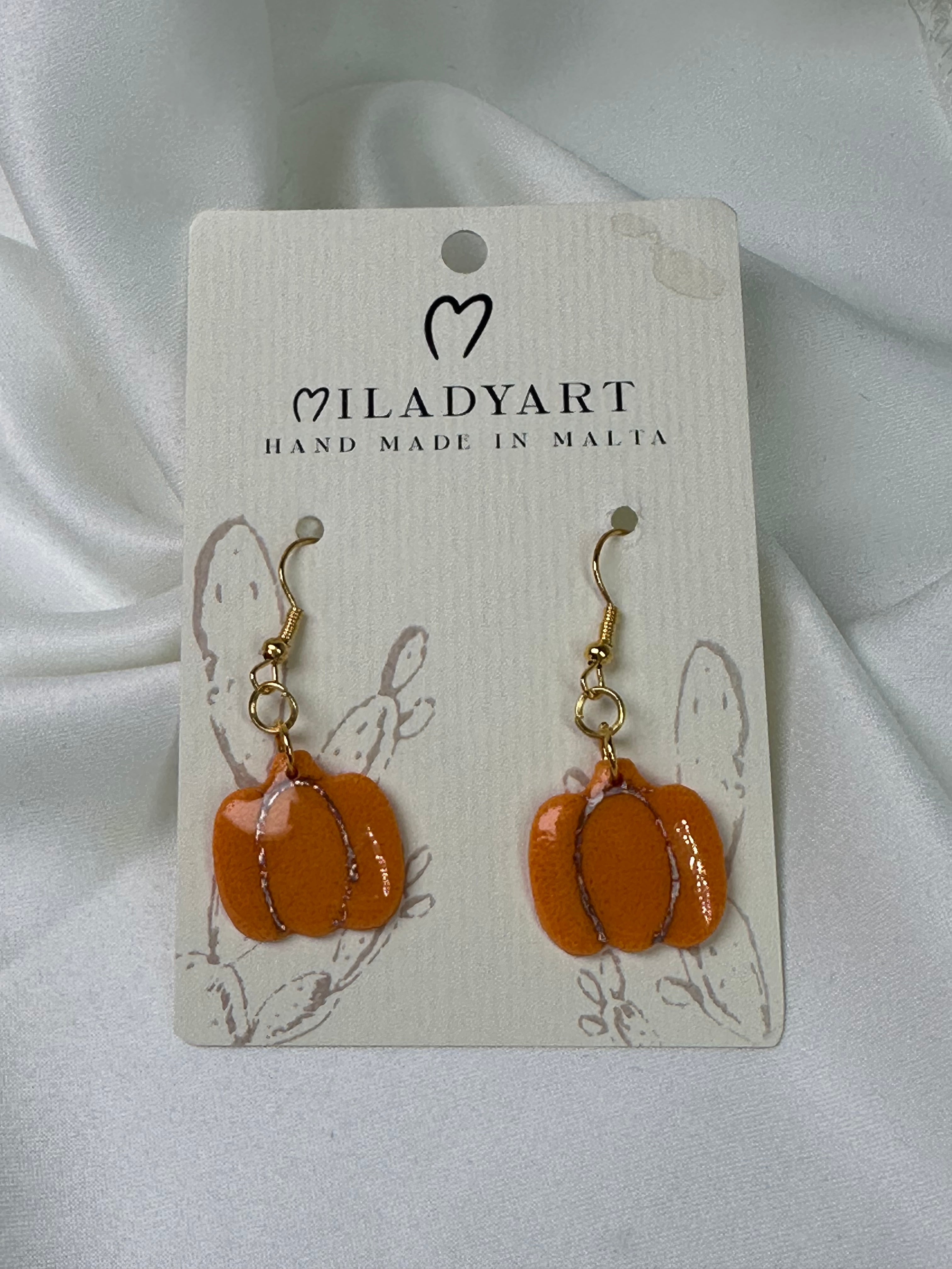 Earrings Pendant Pumpkin Shiny