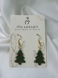 Earrings Pendant Chistmas Tree Red