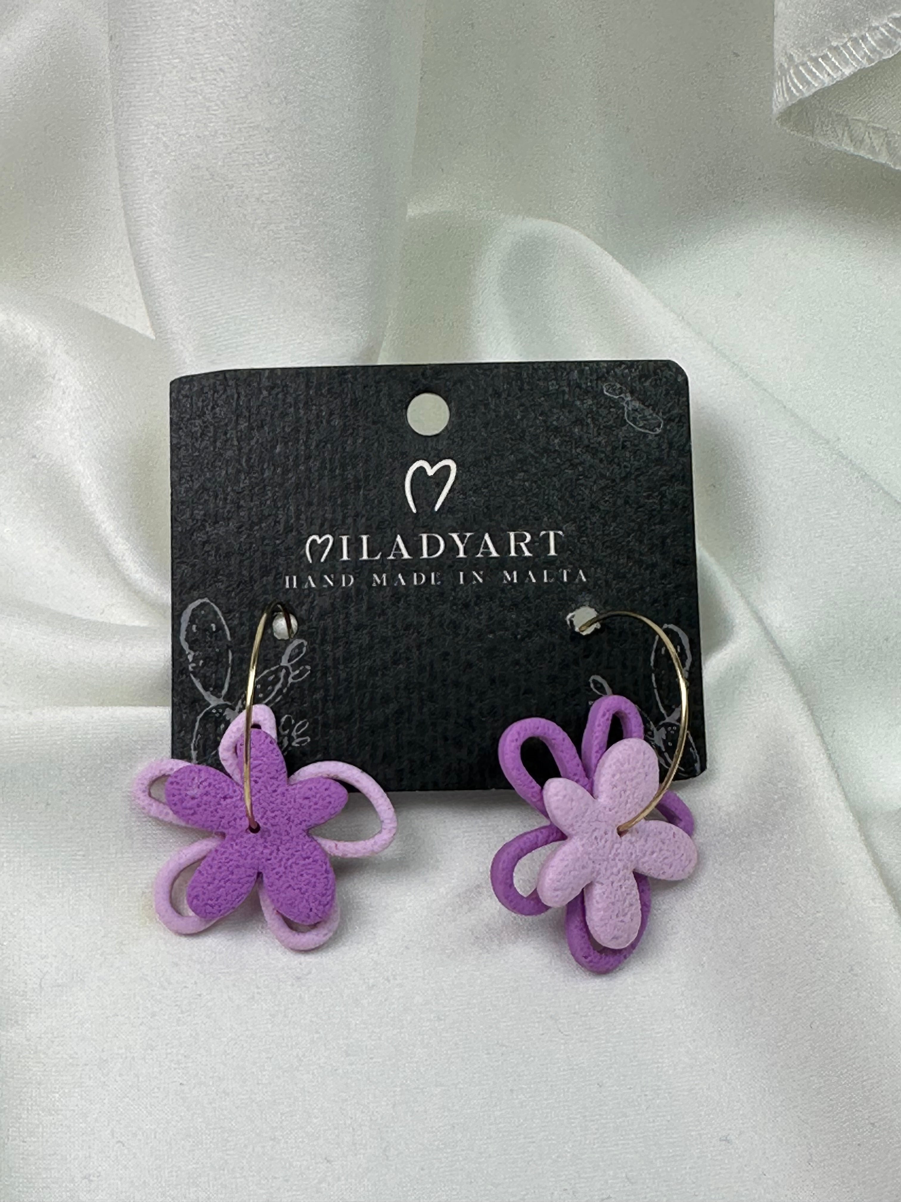 Earrings Pendant Double Flower